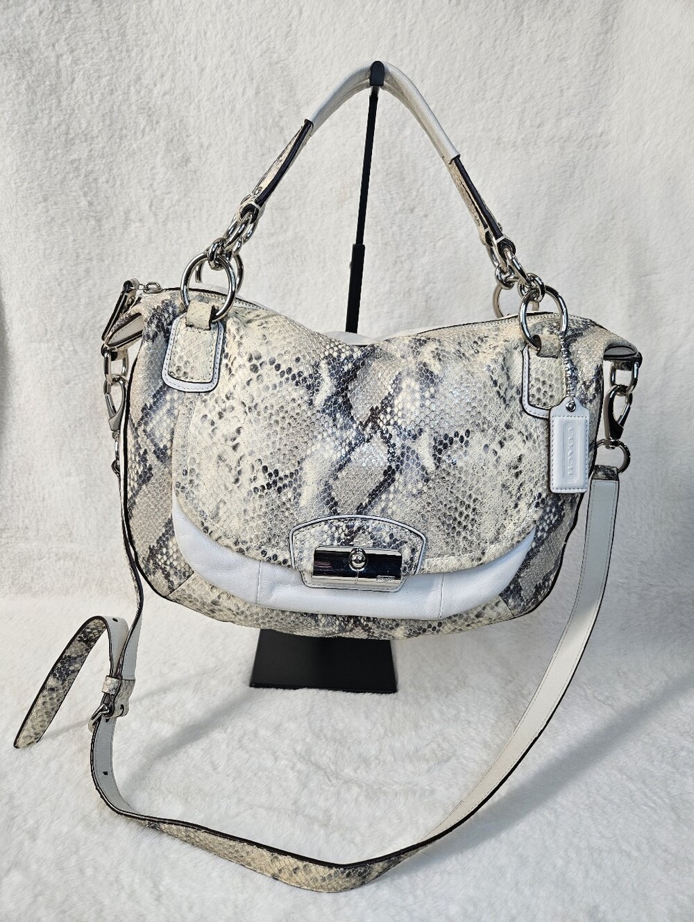 Coach Python Embossed Off White Kristin Hobo Bag 2011
